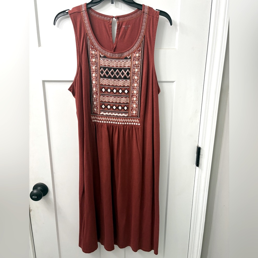 Garnet Hill Boho knit embroidered dress